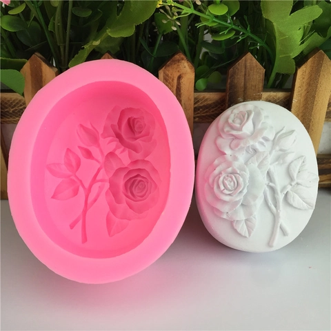 Stampo in Silicone Bouquet di Rose Goffrato Fai da Te Strumento da Forno per Decorazione Torte Fondente Sapone Artigianale Rosa