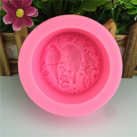 Vogel Blume DIY Silikon Backform Für Schokolade Fondant Seifendekoration Werkzeug Handgefertigt Geprägte Rosa Bastelform