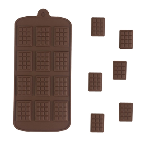 Silicone Chocolate Mold Flexible Bar Shape Chocolate Block Mold For DIY Baking Cake Decoration Fondant Mold Brown
