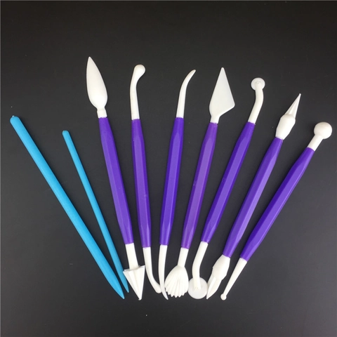 Fondant Cake Modeling Tools DIY Clay Carving Pen Flower Shaper Decorating Tools For Baking Sugar Craft Plastic Tools