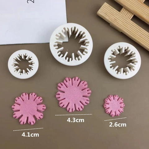 Cortador de Galletas de Silicona con Forma de Flor Multipétalos Herramienta de Repostería DIY Molde de Chocolate