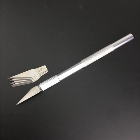Professional Aluminum Alloy Hand Carving Knife With Replacement Blades Anti Slip Handle For Model Making Craft DIY Paper Cutting Art Tool