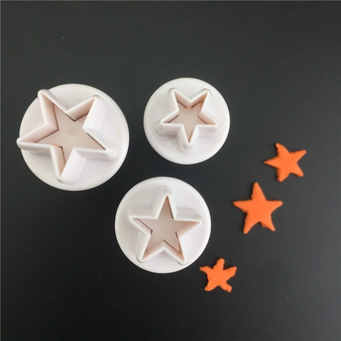 Cortadores de Galletas de Silicona Forma Geométrica Corazón Estrella Triángulo Rectángulo Molde de Émbolo para Pastel Fondant