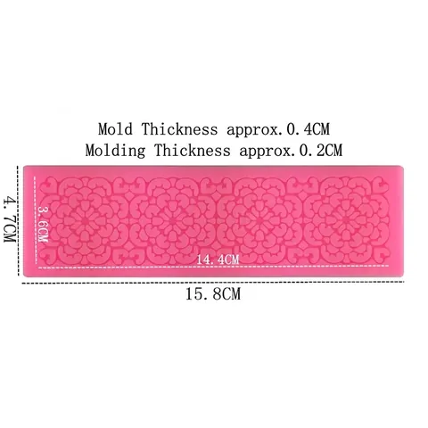 DIY Flower Lace Border Silicone Cake Mold Rectangular Fondant Chocolate Sugarcraft Embossed Baking Tool For Cake Decorating