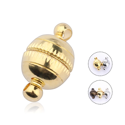 Koperen Vergulde Magnetische Sieradensluitingen Voor Ketting Armband DIY Maken Vintage Gestreepte Connector Voor Sieraden Onderdelen