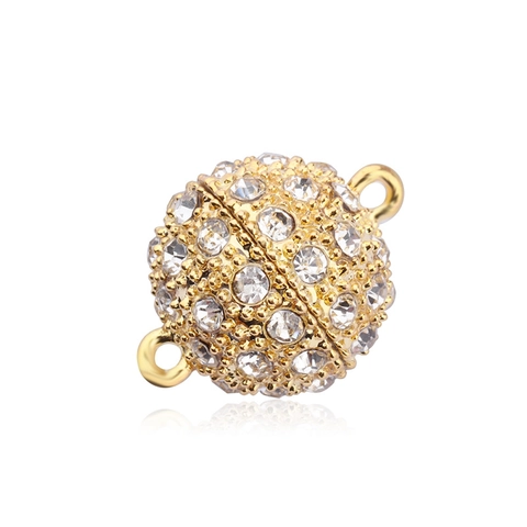 Chiusure Magnetiche a Sfera in Lega con Strass per Creazione Gioielli DIY Collana Bracciale Solo Chiusura Fibbia Magnetica con Strass Accessori
