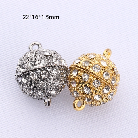 Chiusure Magnetiche a Sfera in Lega con Strass per Creazione Gioielli DIY Collana Bracciale Solo Chiusura Fibbia Magnetica con Strass Accessori