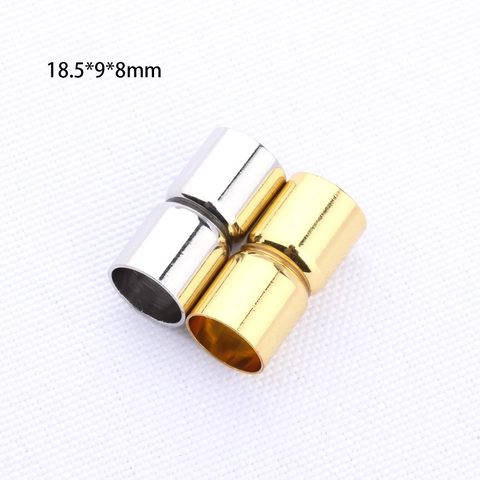 Cylindrical Magnetic Clasps For DIY Bracelet Necklace Making Electroplated Copper Leather Cord End Cap Connector Jewelry Findings