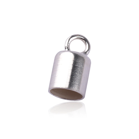 925 Sterling Silver Cord End Caps For Jewelry Making DIY Handcrafted Tassel Cap Connector Findings Round Glue-in Bead Caps