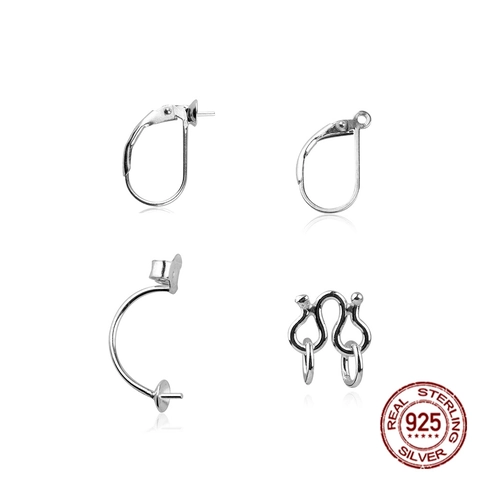 S925 Sterling Silver Jewelry Findings DIY French Leverback Earring Hooks U-Shaped Earring Posts And Connectors For Jewelry Making