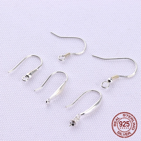 925 Sterling Silver Earring Hooks For Jewelry Making DIY Earring Findings Polished Minimalist Ear Wires Women Jewelry Components