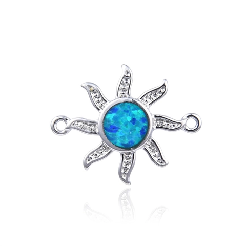 Colgante Conector Estrella De Mar Sol Mano De Fátima De Cobre Ópalo Sintético Incrustación De Strass Para Joyería DIY Pulsera Mujer