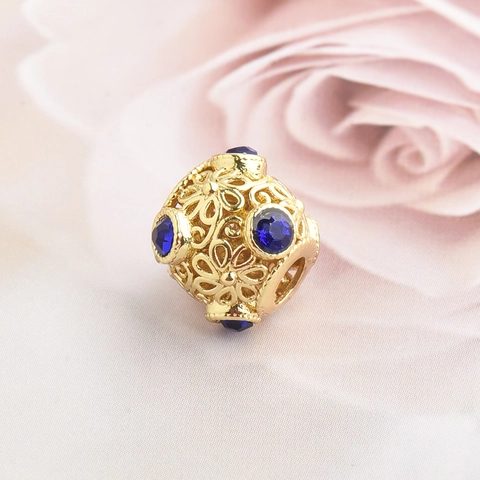 Goldene Kupfer Hohlblume Anhänger Bunte Strass Perlen Für DIY Schmuckherstellung Armband Halskette Zubehör