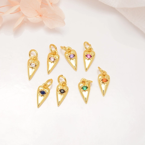 Koperen Boze Oog Hart Hanger Halsketting Verguld Kleurrijke Zirconia Ingelegd Mystieke Bohemian Sieraden Cadeau Voor Vrouwen