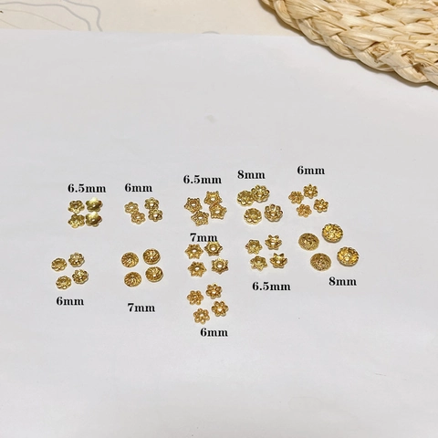 18K Gold Plated Alloy Flower Bead Caps Hollow Petal Spacer Beads For DIY Jewelry Making Findings Accessories