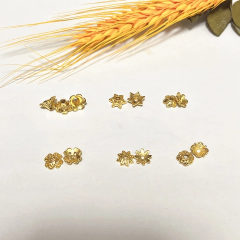 Alloy Flower Bead Caps Gold Plated Hollow Out Petal Spacer Beads DIY Jewelry Making Accessories For Bracelet Necklace