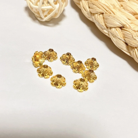 Alloy Flower Bead Caps Gold Plated Hollow Out Petal Spacer Beads DIY Jewelry Making Accessories For Bracelet Necklace