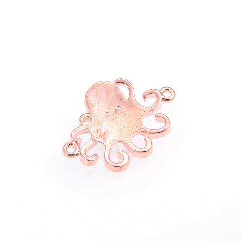 Pulsera Deslizante de Pulpo de Cobre de Lujo Con Ópalo Artificial Tema Océano Cadena Ajustable Joyería de Strass para Mujeres