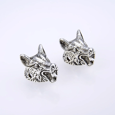 Antique Zinc Alloy Wolf Head Spacer Beads For DIY Bracelet Jewelry Making Vintage Punk Animal Head Beads Necklace Accessory