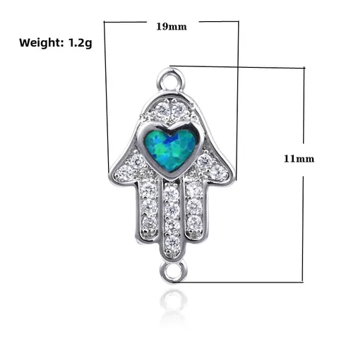 Koper Hand Van Fatima Hart Kunstmatige Opaal Strass Verbindingsarmband Voor Dames Exotische Vintage Sieraden Accessoire