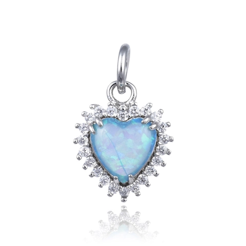Colgante de Corazón Ojo del Diablo de Cobre Con Ópalo Artificial Strass Incrustado Accesorios Joyería Moda Mujer DIY