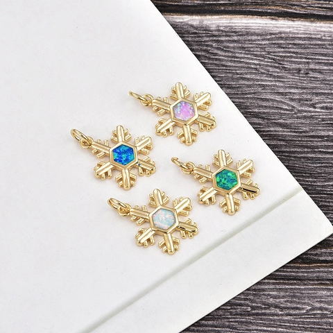 Star Hamsa Hand Anchor Pendant Copper Gold Silver Rose Gold Plated Synthetic Opal Zirconia DIY Jewelry Charms For Women