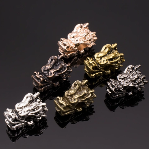 Vintage Alloy Dragon Head Beads For DIY Jewelry Making Electroplated Metal Pendant Accessories For Bracelet Necklace Handcrafted Crafting