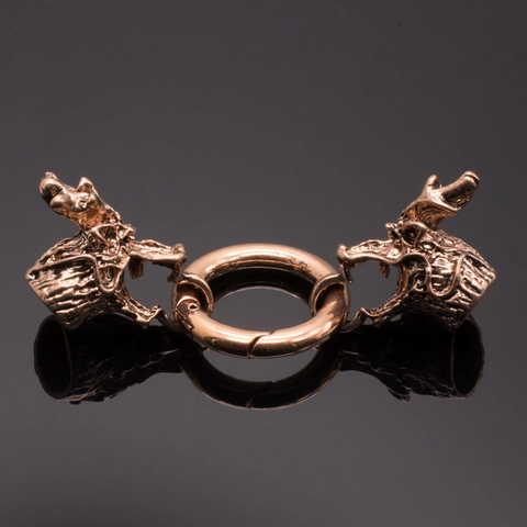 Vintage Alloy Dragon Snake Head DIY Jewelry Clasp Connector For Bracelet Keychain Making Electroplated Craft Accessory