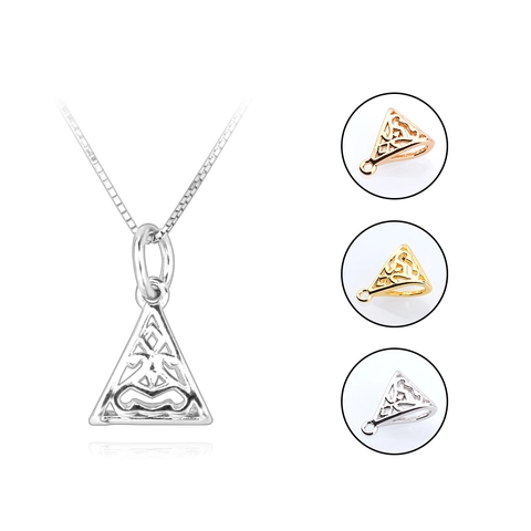 Hollow Triangle Celtic Knot Pendant DIY Jewelry Accessories Copper Gold Silver Plated Ethnic Geometric Charm For Women