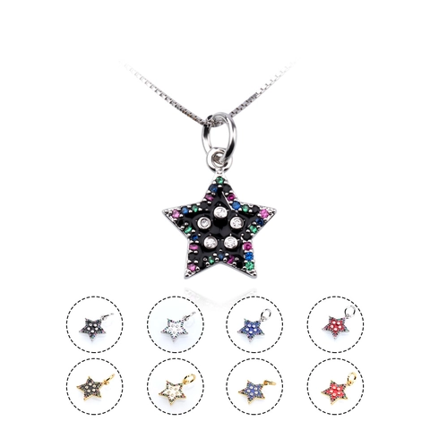 Süßer Kupfer Stern Anhänger Mit Mehrfarbiger Zirkonia Emaille Für DIY Halskette Ohrring Herstellung Mode Schmuck Zubehör Geschenk