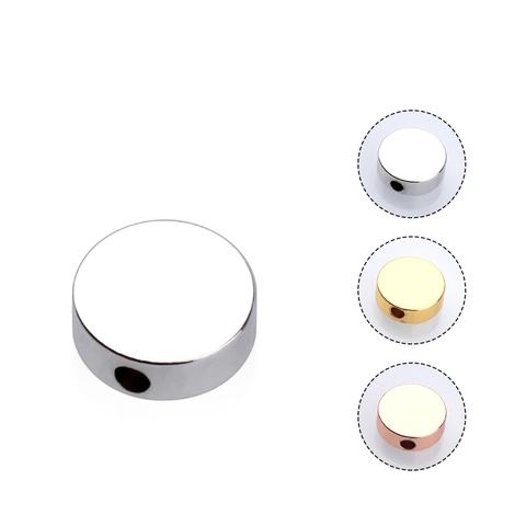 Minimalist Round Copper Disc Spacer Beads Gold Silver Rose Gold Electroplated Metal Jewelry Finding Accessories For DIY