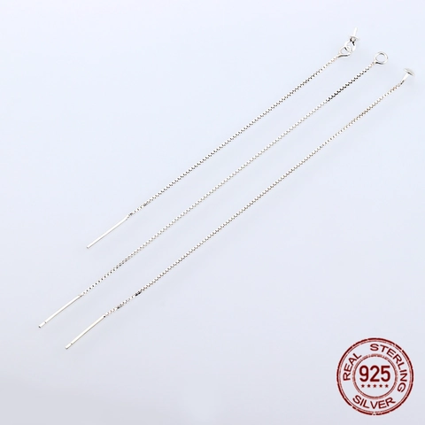 S925 Ασήμι Box Αλυσίδα Σκουλαρίκια Ear Threaders DIY Κοσμήματα Αξεσουάρ Σύνδεσμοι Σκουλαρικιών Για Γυναίκες Κομψό Στυλ