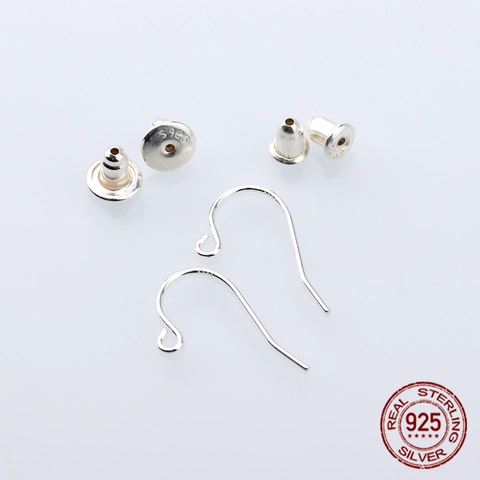 S925 Sterling Silver Earring Hooks And Earring Backs Findings For DIY Jewelry Making Hypoallergenic Silver Earring Components