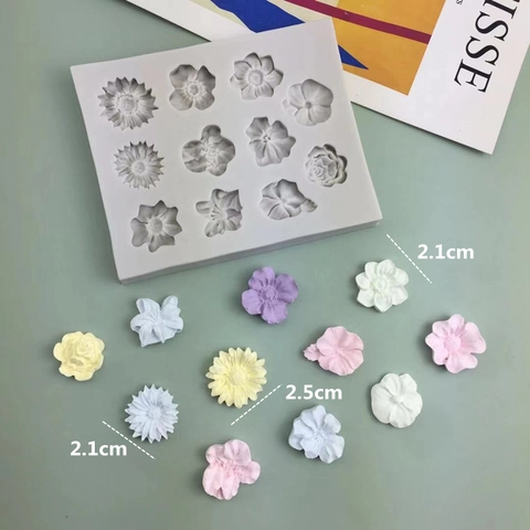 DIY Blume Kombination Silikonform Für Fondant Kuchen Schokolade Ton Backwerkzeug Mehrere Blumenmuster Handwerk Form