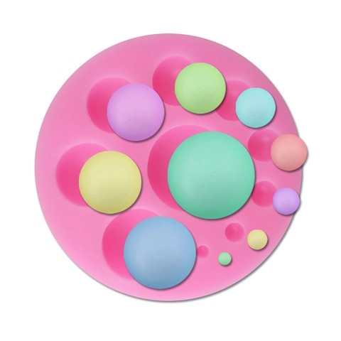 DIY Runde Künstliche Perlen Silikonform Verschiedene Größen Fondant Kuchenform Für Handgemachte Schokolade Backwerkzeug Ton Pink