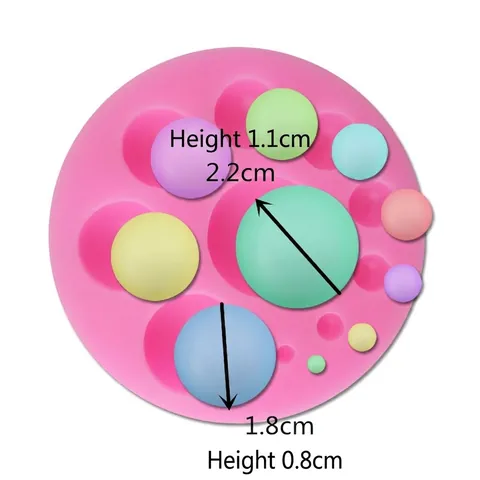 DIY Runde Künstliche Perlen Silikonform Verschiedene Größen Fondant Kuchenform Für Handgemachte Schokolade Backwerkzeug Ton Pink