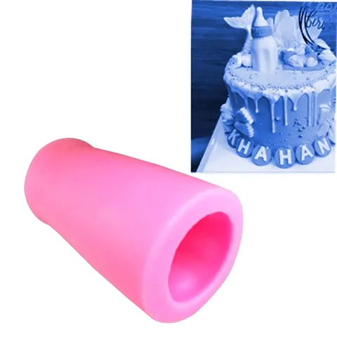 3D Babyflasche Silikonform Für Fondant Kuchendekoration Schokolade Handgefertigte Kerze Seife Backwerkzeug Rosa Silikonform