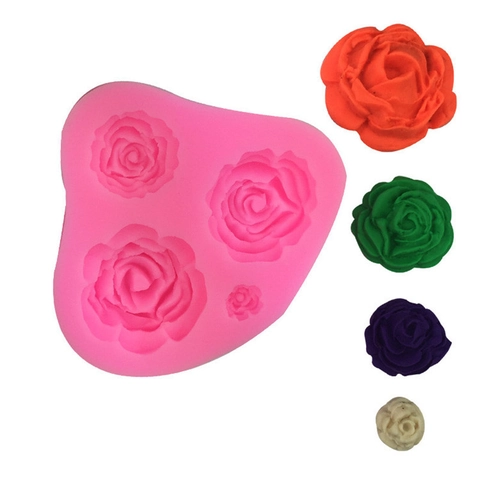 Stampo per Torta in Silicone a Forma di Rosa Strumento per Decorazione Fondente Cioccolato per Sapone Gesso Argilla DIY Artigianato Rosa