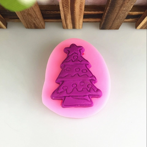 DIY Kerstboom Siliconenvorm Handgemaakte Fondant Taart Chocolade Zeep Gips Bakgereedschap Roze Siliconenvorm Voor Feestdagen