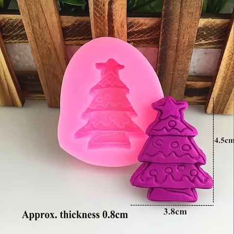 DIY Kerstboom Siliconenvorm Handgemaakte Fondant Taart Chocolade Zeep Gips Bakgereedschap Roze Siliconenvorm Voor Feestdagen