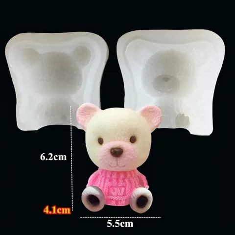 3D Teddybär Silikonform Für DIY Handgefertigte Fondant Kuchen Schokolade Topper W Brief Bär Strickmuster Backwerkzeug