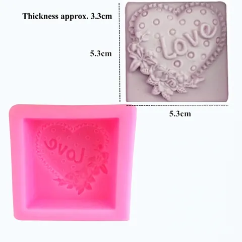 Heart Shaped Silicone Cake Mold With Love Letter Floral Pattern Lace Border Fondant Chocolate Handmade Soap Baking Tool