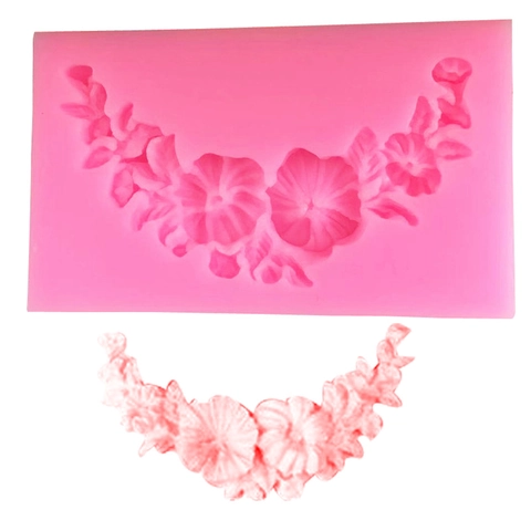Bouquet Flower Silicone Mold DIY Handmade Fondant Cake Decoration Tool Chocolate Sugar Craft Baking Mold For Cake Edging