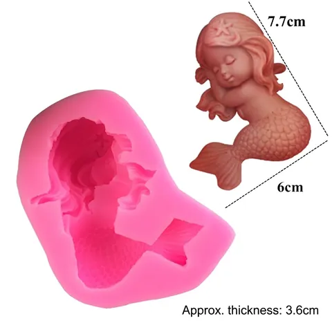 3D Schlafende Meerjungfrau Schwanz Silikonform Für Fondant Tortendekoration Seife Kerze DIY Handgemachte Backwerkzeug Rosa Form