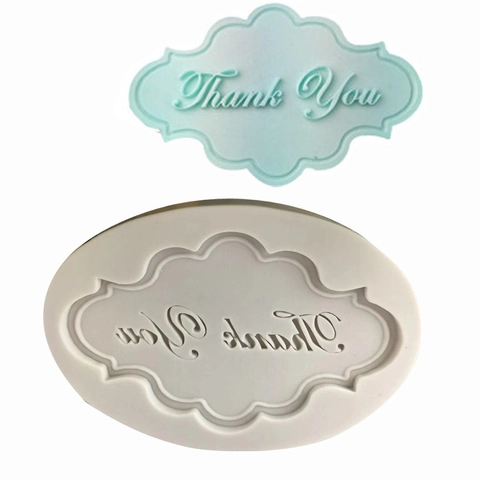 Thank You Silikonform Blumenrand Rechteckig Oval Kuchen Fondant Schokoladenform Handgefertigt DIY Backen Bastelwerkzeug