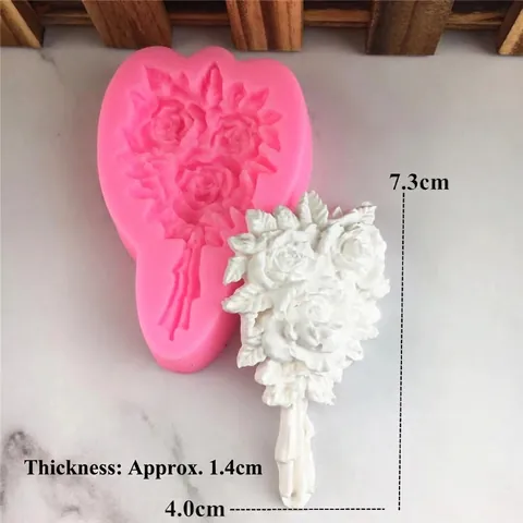 3D Rozenboeket Siliconen Vorm Voor Fondant Taart Decoratie Sugarcraft DIY Handgemaakte Zeep Kaars Maken Bruiloft Feest Tool