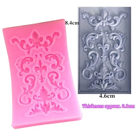 Vintage Totem Scroll Border Silicone Mold Baroque Floral Relief Fondant Chocolate Cake Decorating Tool Handmade Soap Mold