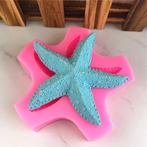 Zeester Siliconen Vorm Voor DIY Taart Decoreren Chocolade Zeep Gips Hars Gietgereedschap Zeeleven Vorm Roze Bakvorm