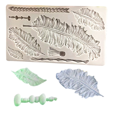 Große Feder Blatt Form Silikonform Für Fondant Kuchen Schokolade Backen DIY Handgemachte Seife Ton Handwerk Dekoration Werkzeuge