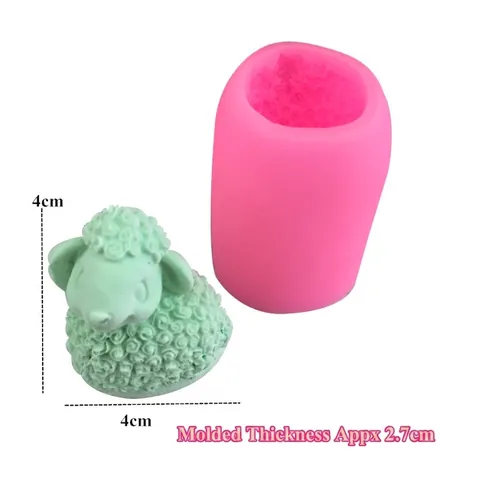 3D Sheep Silicone Mold For DIY Handmade Candle Soap Fondant Cake Chocolate Decorative Baking Tool Pink